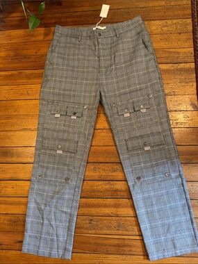 MNML Gray Plaid Cargo Pants